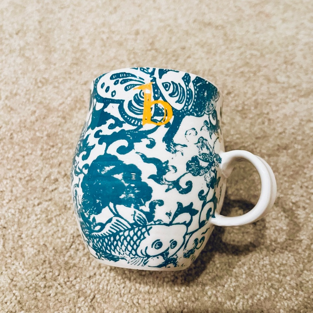 Anthropologie letter B initial mug